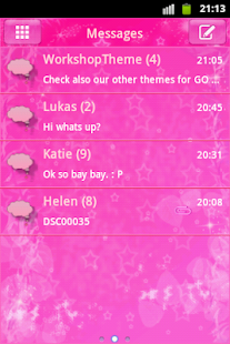 GO SMS Theme Pink Star Buy Screenshots 0
