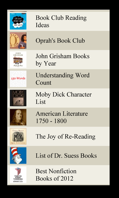 Book Lists Screen 2