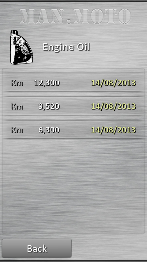 Motorcycle maintenance Screen 2