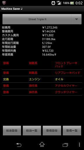 Machine Saver J - 燃費・整備記録 -