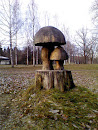 Trädsvamp - Skulptur Gjord Med Motorsåg