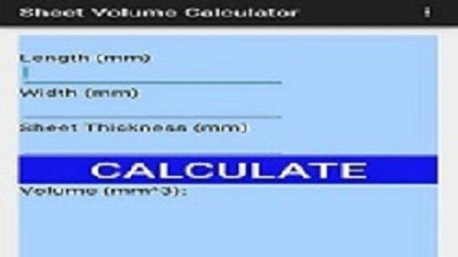 Sheet Metal Volume Calculator