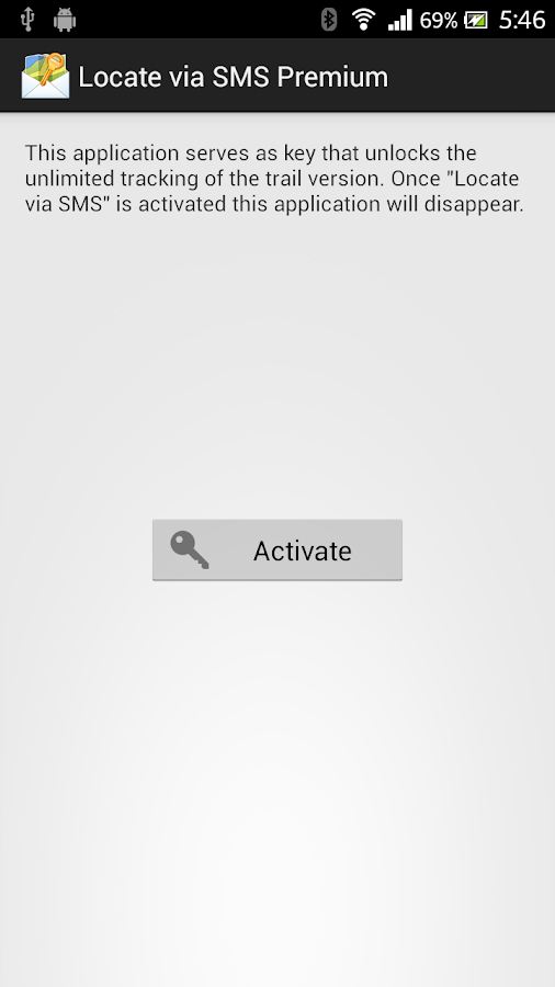 Locate via SMS Premium Screen 3