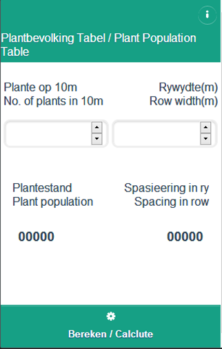 Plant Population Table