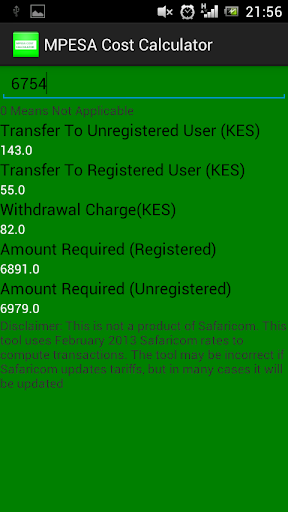 MPESA COST CALCULATOR-UPDATED