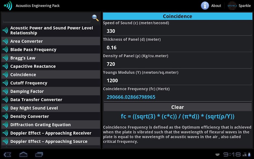 Acoustics Engineering Tablet Screen 3