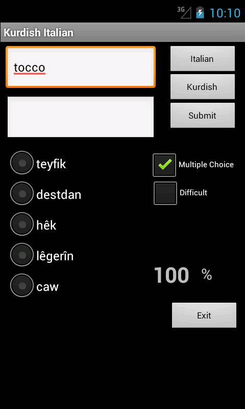 Italian Kurdish dictionary Screen 3