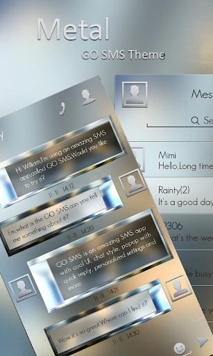 GO SMS METAL THEME