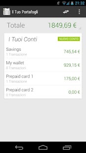 Screenshot dell'applicazione Android Your Wallet