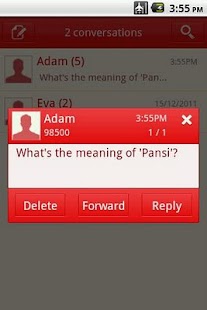 Easy SMS solid Red theme Screenshots 0