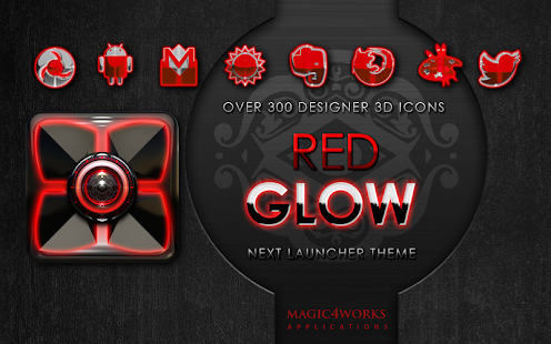 Next Launcher Theme Red Glow