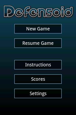 Android application Defensoid screenshort