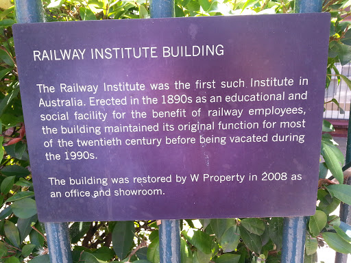 Railway Institute Building Plaque