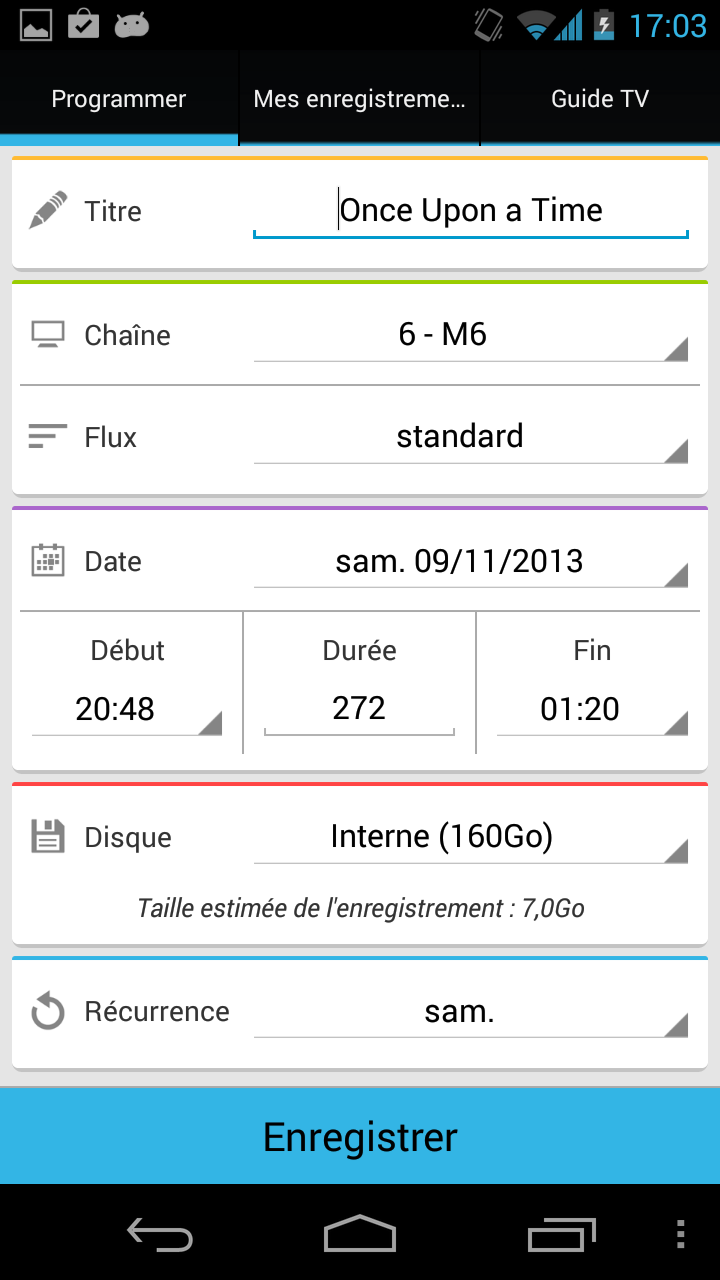 Freebox Recorder Screen 2