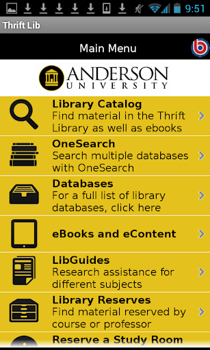 Anderson Univ - Thrift Library