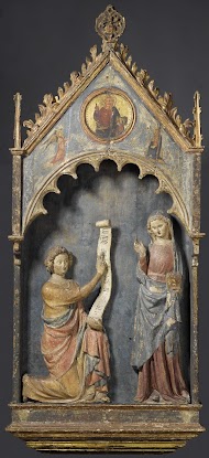 Maria-boodschap, in architectonische omlijsting