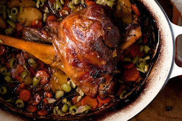 Braised Leg of Lamb With Celery Root Purée