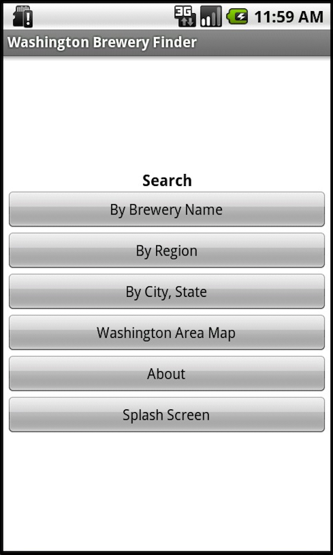 Washington Brewery Finder Screen 2
