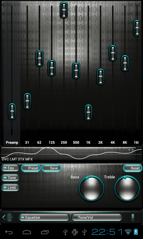 Poweramp skin STEEL TURQUOISE Screen 2