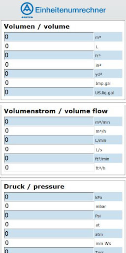 Aerzen Einheitenumrechner