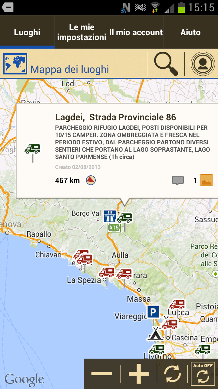 Android application park4night - Motorhome camper screenshort