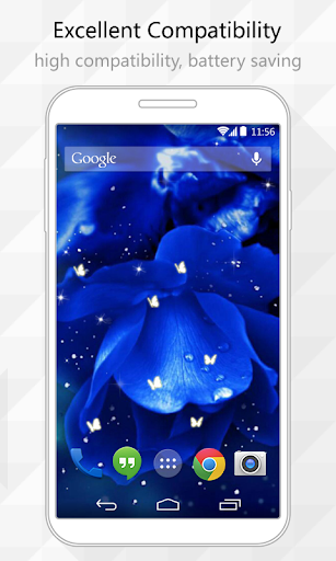 【免費個人化App】Blue Flowers Live Wallpaper-APP點子