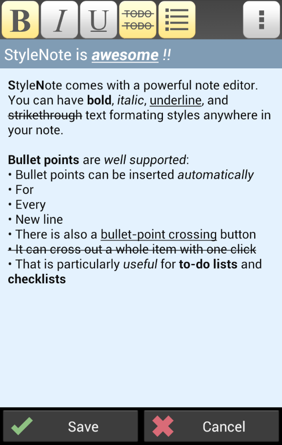 StyleNote Pro Screen 2