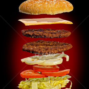 Burger Exploding by Jason Lovell - Food & Drink Ingredients