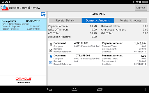 【免費商業App】Receipt Batch Appr - JDE E1-APP點子