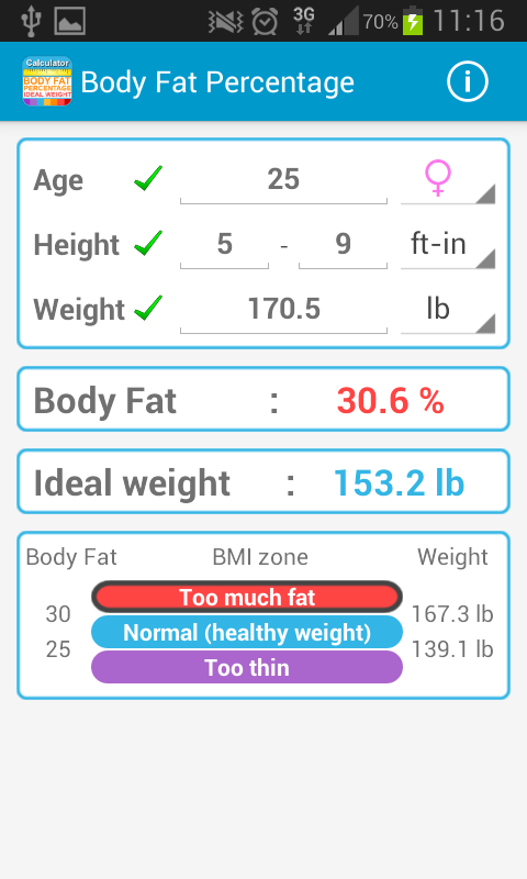app to calculate body fat percentage