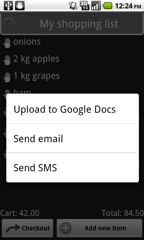 My Shopping List Screen 3
