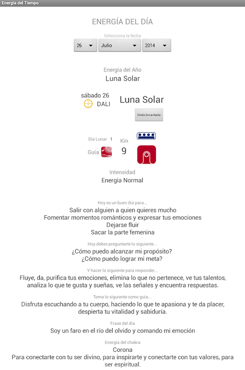 Android application Energía del Tiempo screenshort