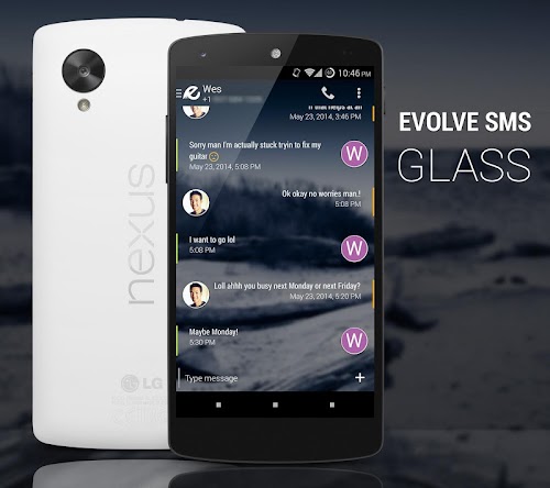 Android application EvolveSMS Theme - Glass screenshort