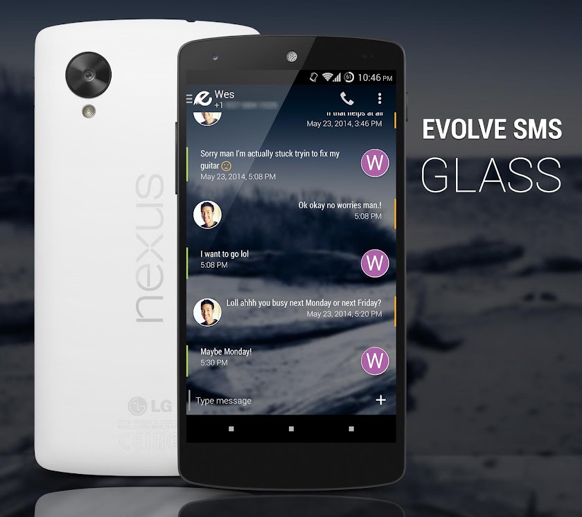 EvolveSMS Theme - Glass Screen 1