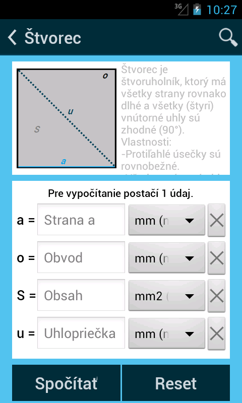 MF Výpočty - screenshot