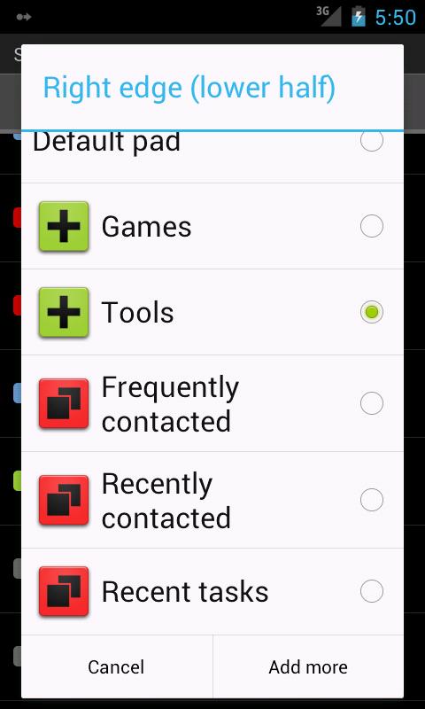 Android application Dynamic Pads: SwipePad add-on screenshort