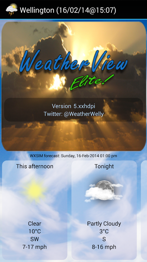 Android application WeatherView Elite screenshort