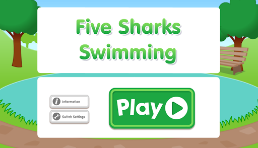 Five Sharks Swimming