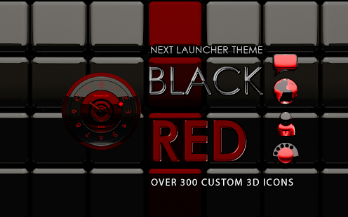 Next Launcher Theme black red