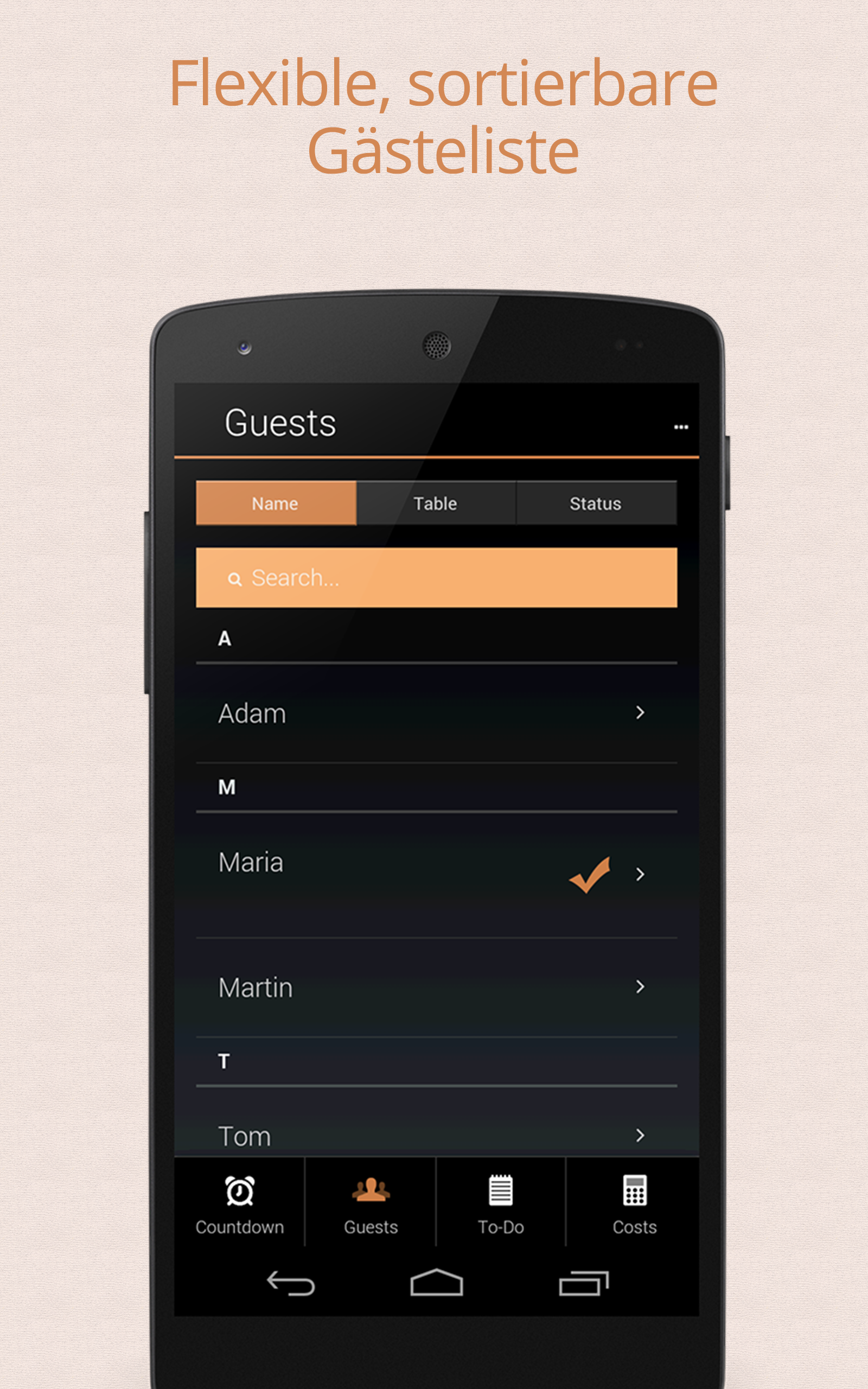 Android application Party &amp; Event Planner screenshort