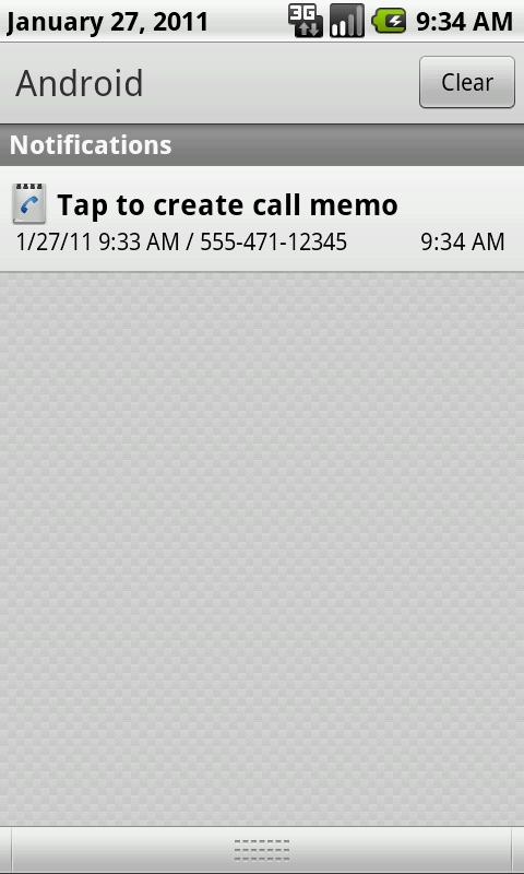 NE Call Memo Screen 2