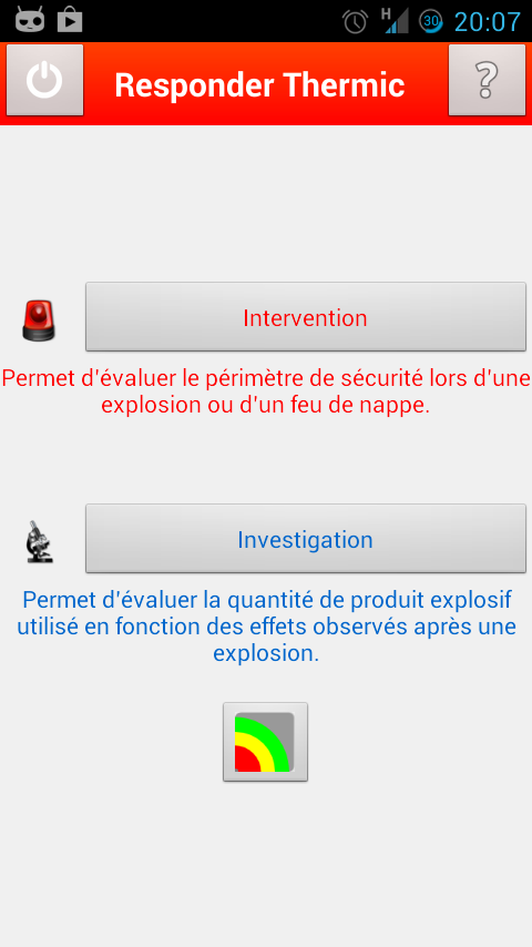 Android application Responder Thermic screenshort