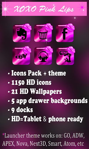 Pink Lipstick Theme + IconPack