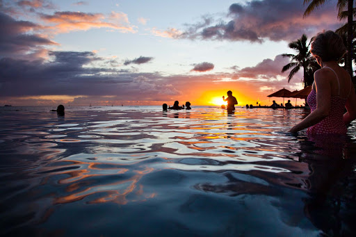 Sunset over Waikiki, Oahu.