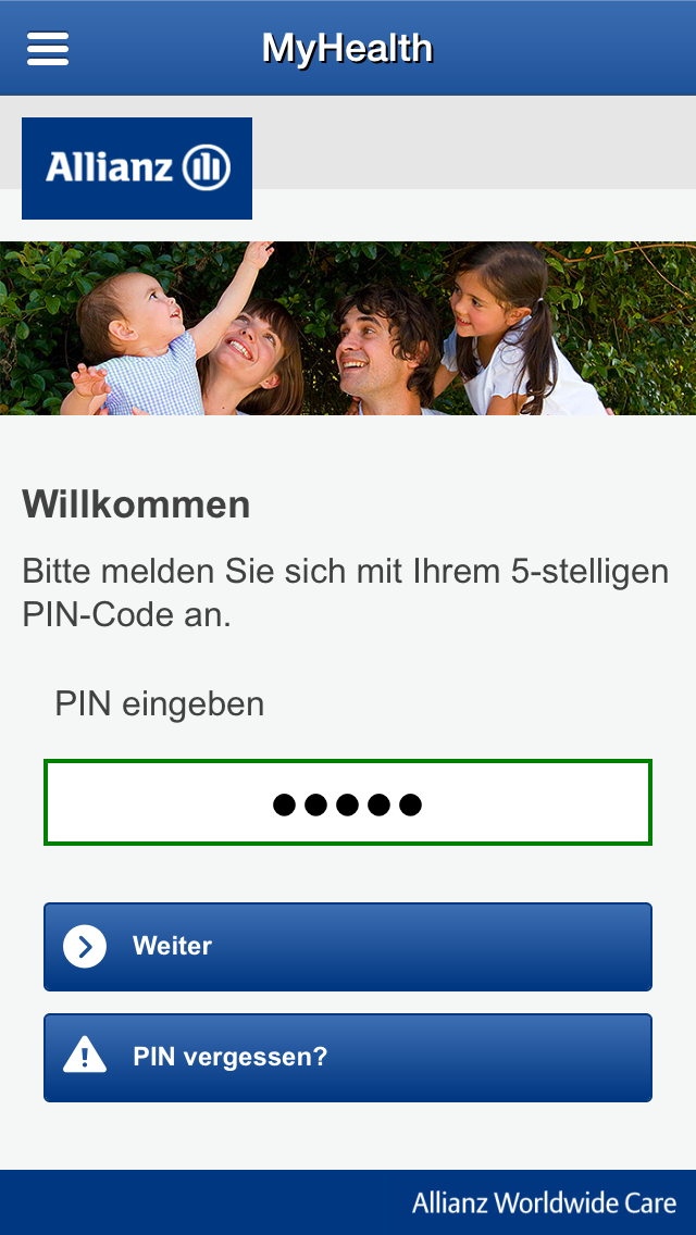 Android application Allianz MyHealth screenshort
