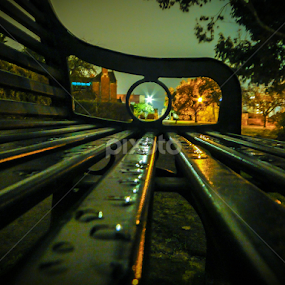 bench in the night by Laszlo Czirok - City,  Street & Park City Parks