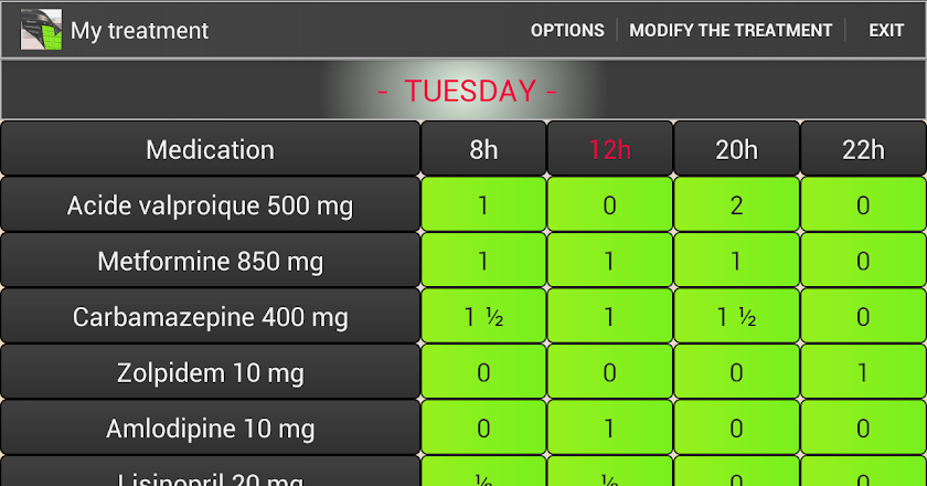 My Medical Treatment Screen 1