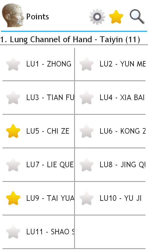 Acupuncture Guide Screen 2