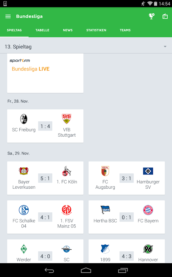 Onefootball Fußball pur! AndroidApps auf Google Play