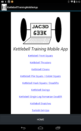 G33K's Kettlebell Tablet App